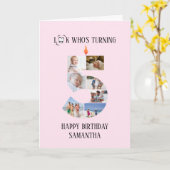 5歳の誕生日フォトカード カード (黄色い花)