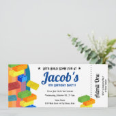 5歳の誕生日ブロック遊びチケット 招待状 (スタンド正面)