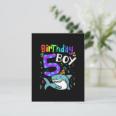 5歳の誕生日プレゼント 5年間おめでとう サメのギフト 招待状 (スタンド正面)