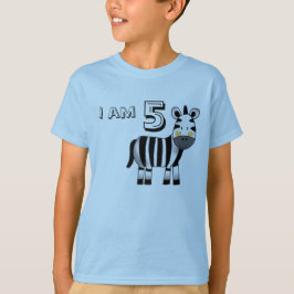 5歳の誕生日ボーイ/ガールギフト（ゼブラ） Tシャツ