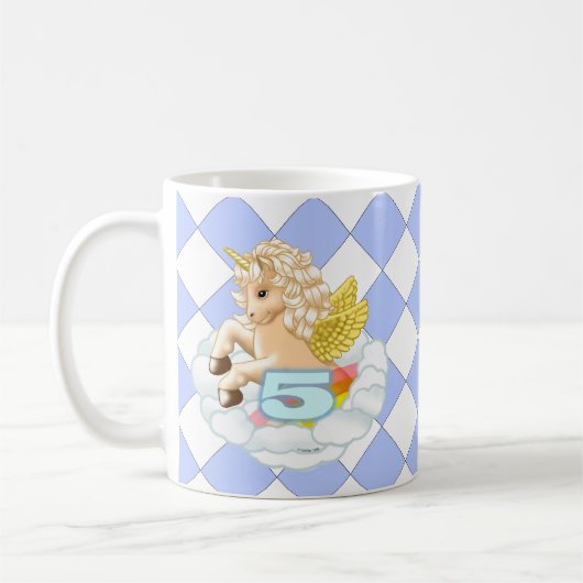 5歳の誕生日ユニコーンマグカップ コーヒーマグカップ (左)