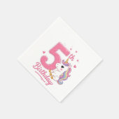 5歳の誕生日ユニコーン柄ナプキン スタンダードカクテルナプキン (角)