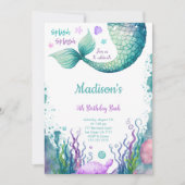 5歳の誕生日人魚の招待状 招待状 (正面)