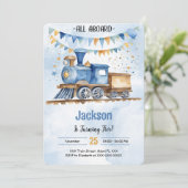 5歳の誕生日列車パーティー 招待状 (スタンド正面)