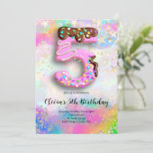 5歳の誕生日女子招待状 招待状 (スタンド正面)