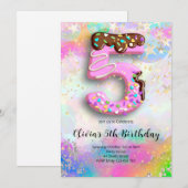 5歳の誕生日女子招待状 招待状 (正面/裏面)