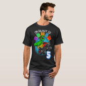 5歳の誕生日少年の恐竜トレックス5th5ボー tシャツ (正面フル)