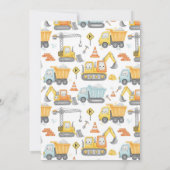 5歳の誕生日建設ボーイの誕生日招待状 招待状 (裏面)