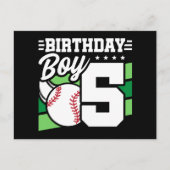5歳の誕生日野球パーティーテーマ 男の子 ポストカード (正面)