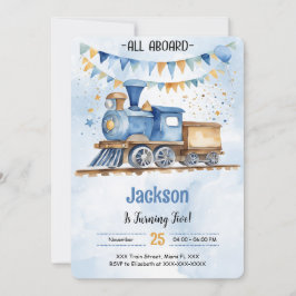 5歳の誕生日電車パーティー 招待状