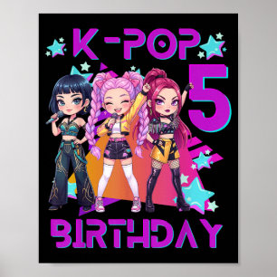 5歳の誕生日 かわいいちびキャラ Kpop おもしろい 5歳の誕生日 ポスター