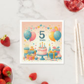 5歳の誕生日 スタンダードカクテルナプキン (インサイチュ)
