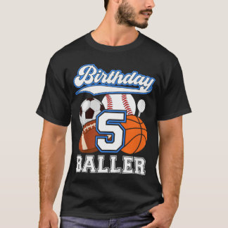 5歳の誕生日 スポーツパーティー 男子 誕生日 Tシャツ