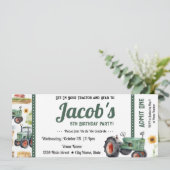 5歳の誕生日 トラクターのチケットをゲットしよう 招待状 (スタンド正面)