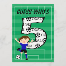 5歳の誕生日 ブルーとブラックのサッカー ゴール v2