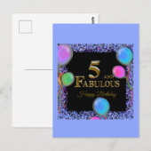 5歳の誕生日  ポストカード (正面/裏面)