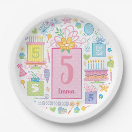 5歳の誕生日 名前入り エマ プレゼント ペーパープレート