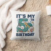 5歳の誕生日 海ガメ 水中ベクター デザイン_1 クッション (ブランケット)