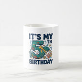 5歳の誕生日 海ガメ 水中ベクター デザイン_1 コーヒーマグカップ (中央)