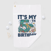 5歳の誕生日 海ガメ 水中ベクター デザイン_1 ゴルフタオル (インサイチュ)