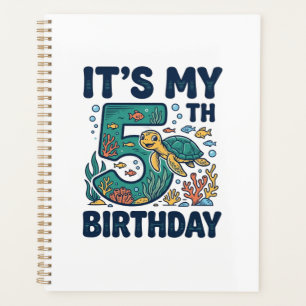 5歳の誕生日 海ガメ 水中ベクター デザイン_1 プランナー手帳