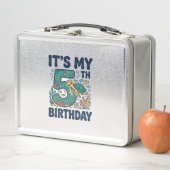 5歳の誕生日 海ガメ 水中ベクター デザイン_1 メタルランチボックス (インサイチュ)