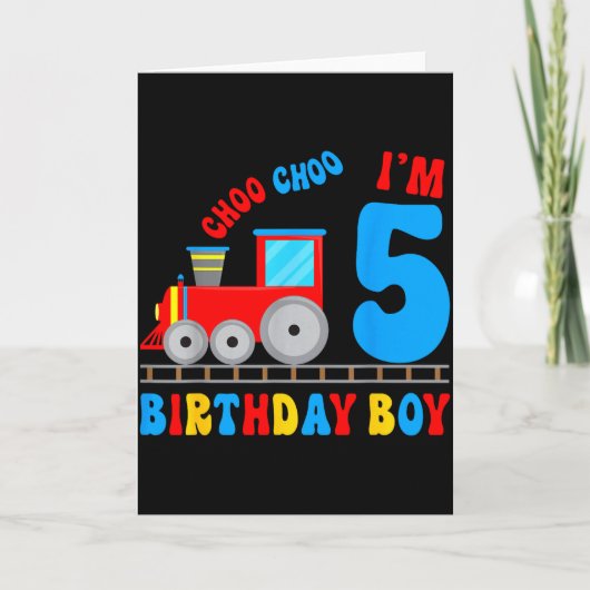 5歳の誕生日 電車が好き 5回目の誕生日 カード (正面)