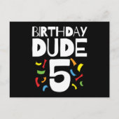 5歳の誕生日 5歳の男の子のパーティー 誕生日おめでとう 5 ポストカード (正面)