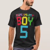 5歳の誕生日Boy master builder 5歳のブロック Tシャツ (正面)