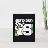 5歳の野球パーティーテーマ5th誕生日ボーイ カード (正面)