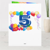 5歳カスタムの男の子の誕生日カード カード (裏面)