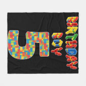 5歳ギフト建物ブロック5誕生日少年 フリースブランケット (正面(横))