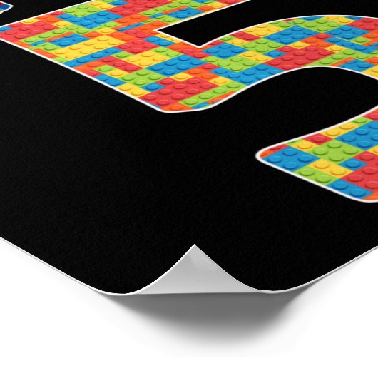 5歳ギフト建物ブロック5誕生日少年 ポスター (角)