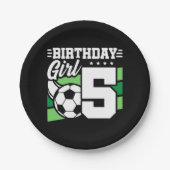 5歳サッカーサッカーパーティー5誕生日女 ペーパープレート (正面)