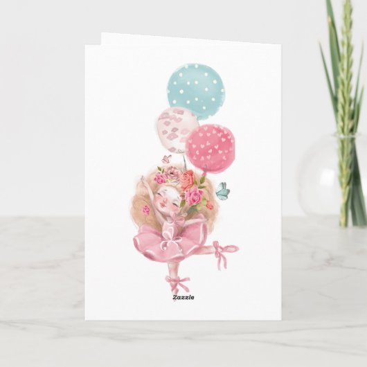 5歳パーソナライズされたの女の子のための誕生日カード カード (裏面)