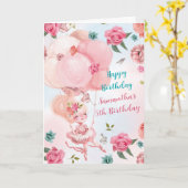 5歳パーソナライズされたの女の子のための誕生日カード カード (黄色い花)