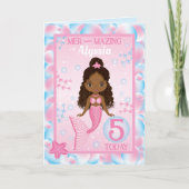 5歳ブラックマーメイド | ハッピーバースデーカード カード (正面)