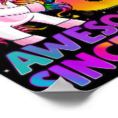 5歳ユニコーンフロッシング5誕生日ガールウニ ポスター (角)