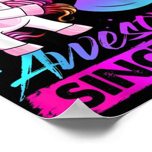 5歳ユニコーンフロッシング5誕生日ガールウニ ポスター (角)