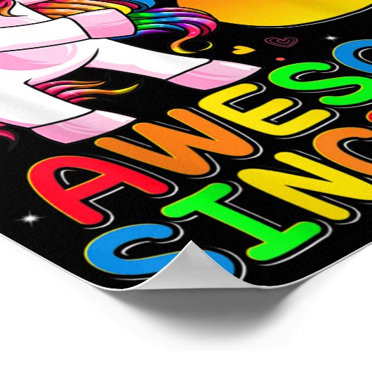 5歳ユニコーンフロッシング5誕生日ガールウニ ポスター (角)