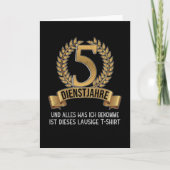 5歳会社記念日の従業員会社 カード (正面)