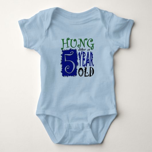 5歳児のようにつるされる ベビーボディスーツ (正面)