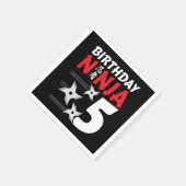 5歳忍者パーティースターキッズキッズファイブ誕生日 スタンダードカクテルナプキン (角)