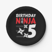 5歳忍者パーティースターキッズキッズファイブ誕生日 ペーパープレート (正面)