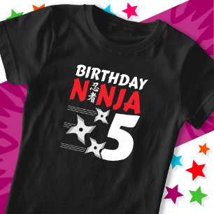 5歳忍者パーティースターキッズキッズファイブ誕生日 Tシャツ