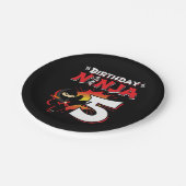 5歳漫画ブックスタイル忍者5th誕生日 ペーパープレート (アングル)