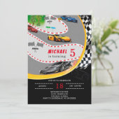 5歳男子の車の誕生日招待状 招待状 (スタンド正面)