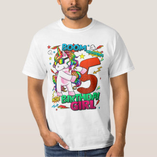 5歳誕生日漫画ユニコーン Tシャツ