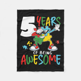 5歳誕生日自閉症少年ガール自閉症アウェア フリースブランケット