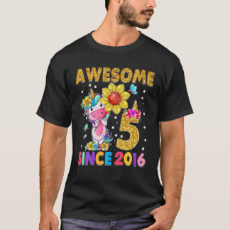 5歳5歳誕生日ユニコーンガール素晴らしSinc Tシャツ